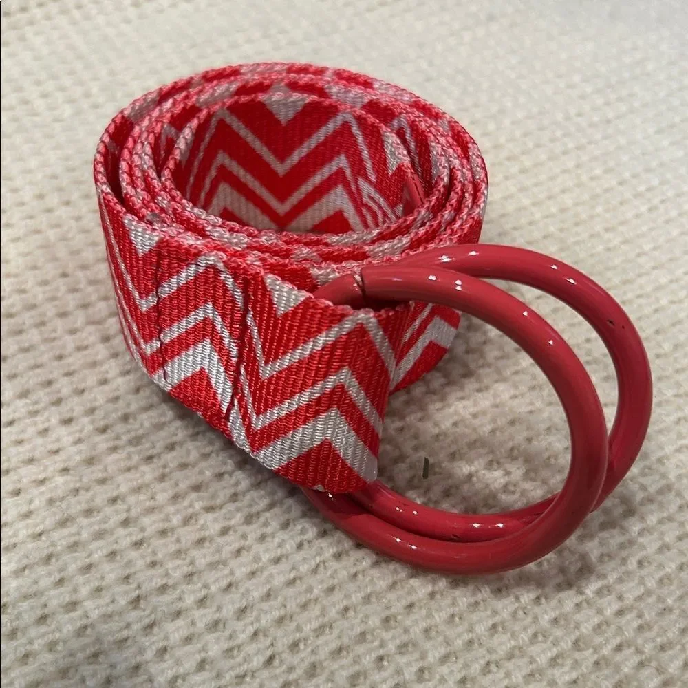 Diesel Chevron Patterned Belt - Pink coral